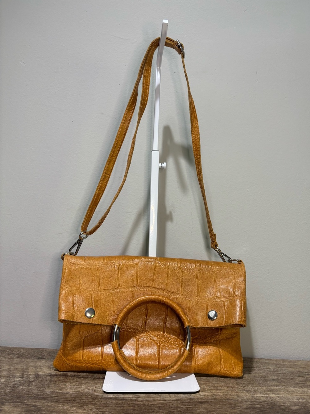 Borse In Pelle Leather Croc Print Shopper Bag - Picture 9 of 11